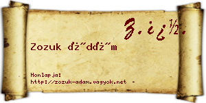 Zozuk Ádám névjegykártya